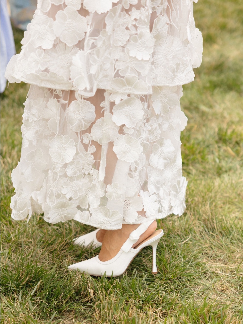 Steve Madden White Pointed Bri White Satin Slingback Heels